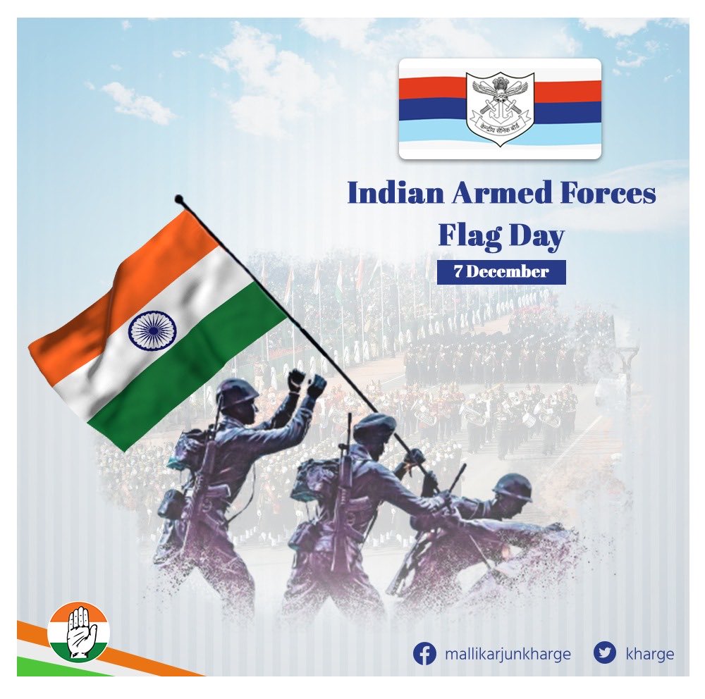 #IndianArmedForcesFlagDay is a solemn occasion to express our heartfelt gratitude to our Army, Navy, and Air Force personnel for their selfless service to the nation.

We must pledge our support of our ex-servicemen, war widows and specially-abled soldiers and their families.
