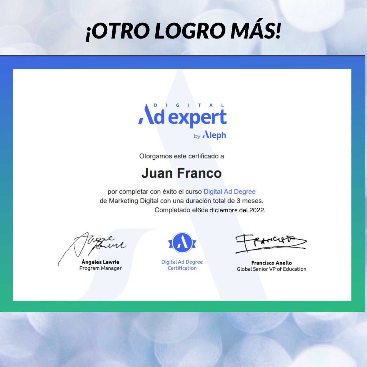FrancoDigitalch's tweet photo. ¡Sumando más conocimiento y experiencias en mi vida! https://t.co/MLwOTypPwV
