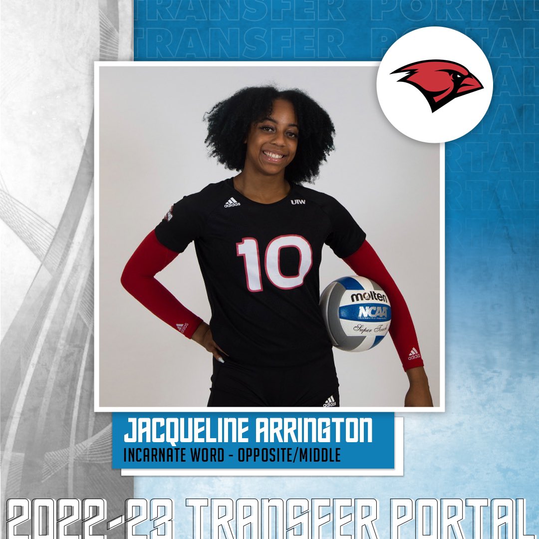 𝗜𝗻 𝗧𝗵𝗲 𝗣𝗼𝗿𝘁𝗮𝗹

✏️: Jacqueline Arrington
🏐: Opposite/Middle
🎓: Senior
📍: Incarnate Word

#CollegeVBTransfers | #NCAAWVB