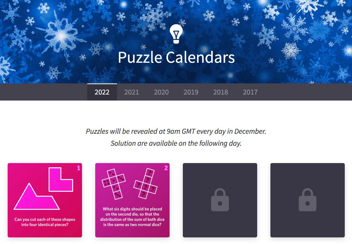 DP_math's tweet photo. Have you checked out the daily puzzles from @MathigonOrg? The countdown to Christmas is on! 🌲 Each day of December = A new puzzle reveal. Past years' puzzles are also available! #dpmath 

Check them out here ➡️ https://t.co/C2RUMAE8m6 https://t.co/LULPn42lvH