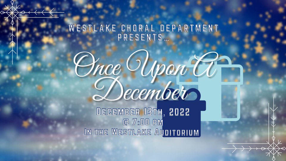 We are one week away from our Winter Chorus Concert ! Come out and support <a href="/Westlake_HS/">Westlake High School</a> Chorus Program at 7PM on December 13th ! Hope you can make it !