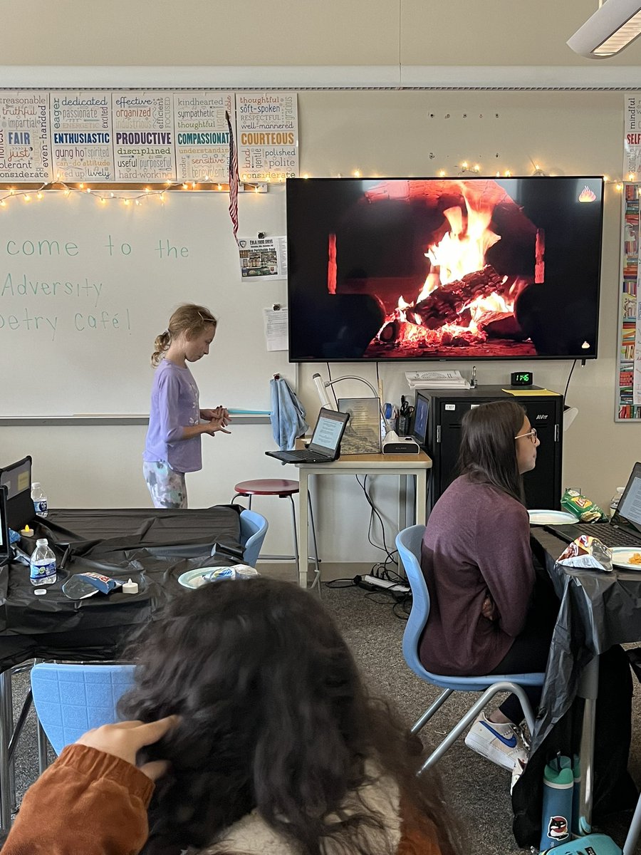 RMS6_1's tweet photo. Adversity Poetry Cafe was back in action after taking 2 years off for Covid. It’s my favorite time of year to hear original monologues/concrete poems that are my student’s stories! Special shout-out to @NiecySpeaks for being our guest of honor and spreading her words of wisdom! https://t.co/1Ada4yhzav
