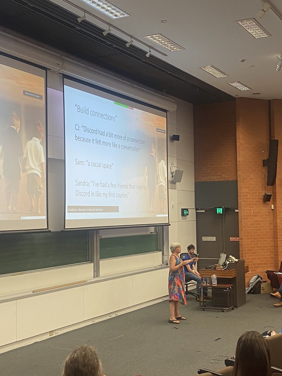 Is #Discord the way to go for course communication? 👾 When a course finishes, the Discord continues allowing for ongoing #connections between students! Keynote with Ella Kahu. 

<a href="/asciliteconf/">ASCILITE Conference</a> #ascilite22