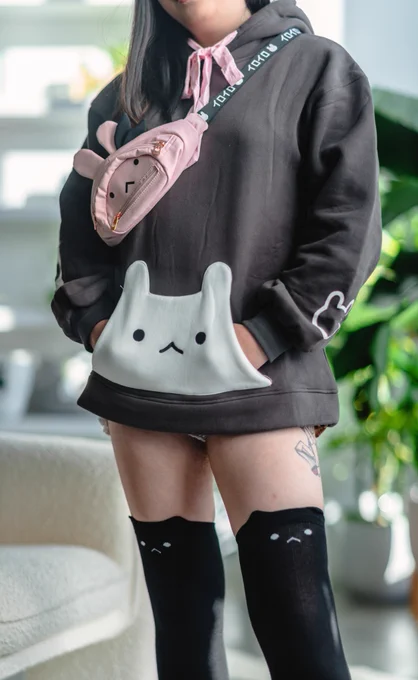 fun fact the black thigh socks so far have been about 1.75x as popular as the pink ones! ' ^' 