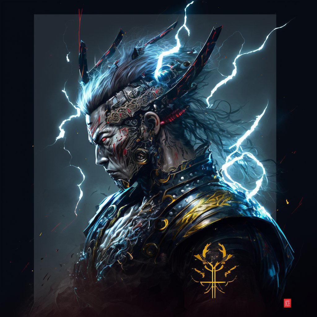 NeoSamuraiNFT's tweet photo. Lightning 雷 (Kaminari) https://t.co/yJMBrKd24r