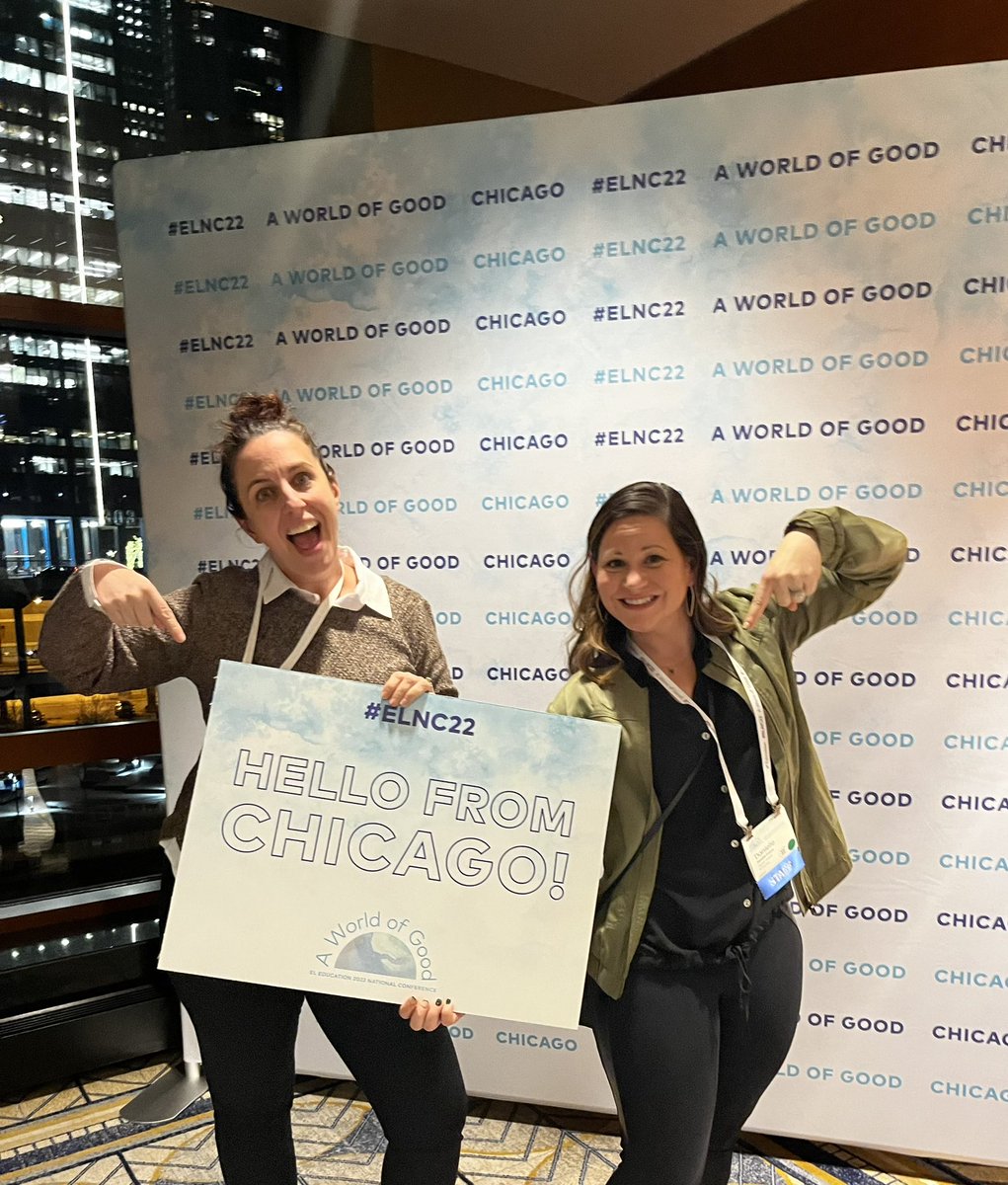 dgreener20's tweet photo. It’s an @ELeducation take over! Hello from Chicago. This Crew is ready for our partnership and community tomorrow! #ELNC22 #ChiTown #OneEL https://t.co/2NjYo4DH12