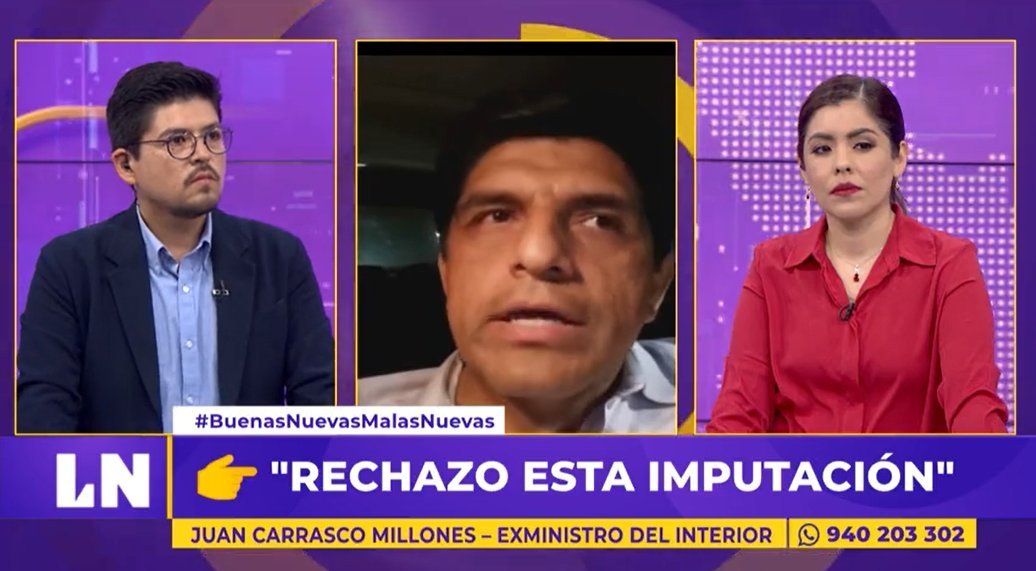 Latina_Noticias's tweet photo. 📌#EnVivo por #BNMN: 

Juan Carrasco Millones, exministro del interior: "Rechazo tajantemente las imputaciones (de Beder Camacho y José Fernández). Vamos a iniciar las acciones legales que correspondan."

https://t.co/ZGmSq6hkfJ https://t.co/zLvaaHtBgp