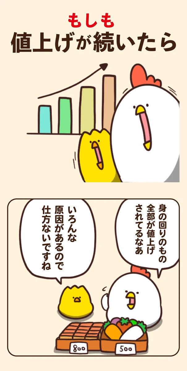 どんどん中身が減っていった末に･･･！値上げが続いた「もしも」の世界を描いたお話！