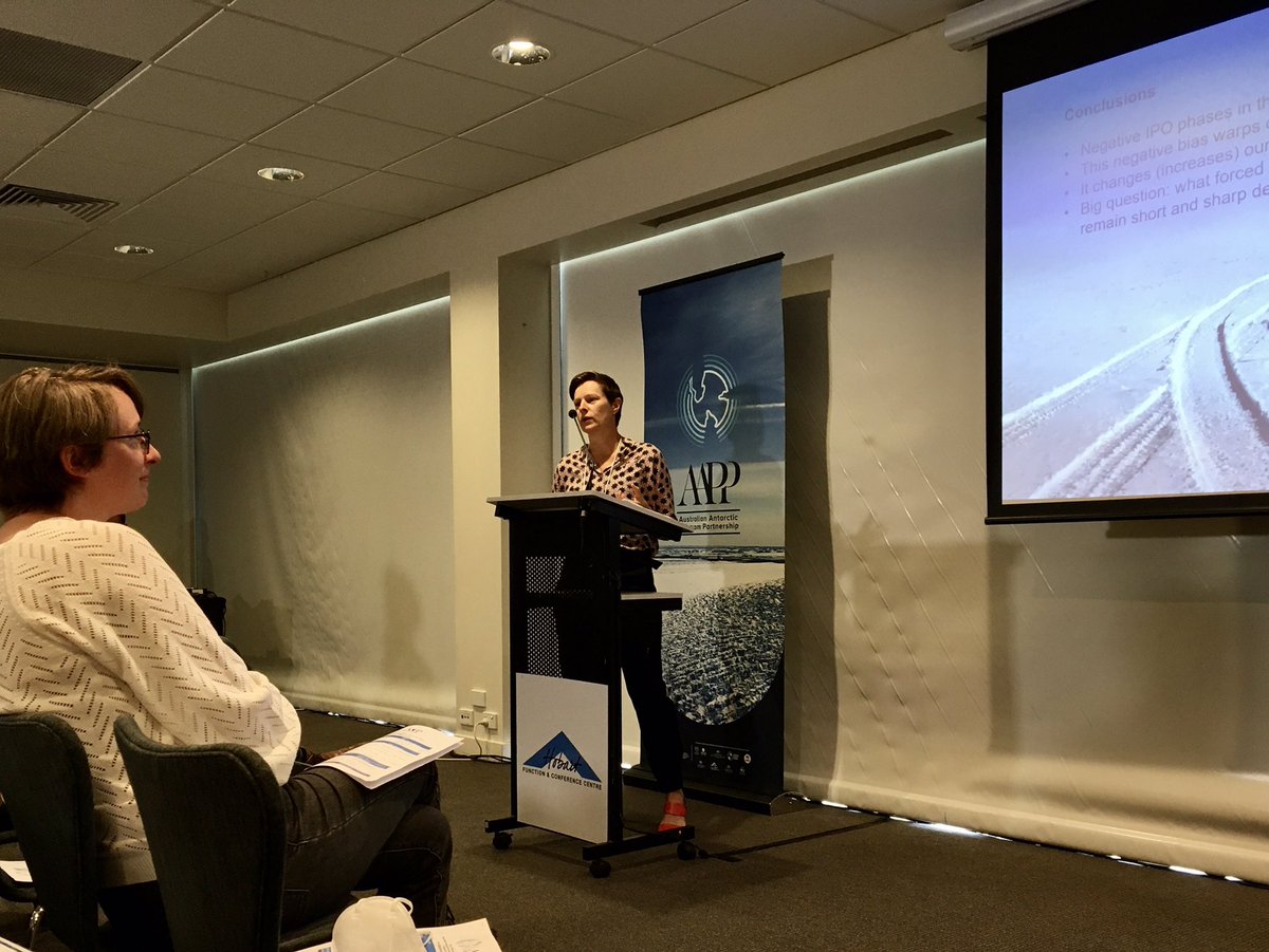 Ant_Partnership's tweet photo. @that_Vancey at #AAPPscience on assessing climate risk and water security in Australia using paleo climate records from ice cores and tree rings https://t.co/fkG1SJzA8C