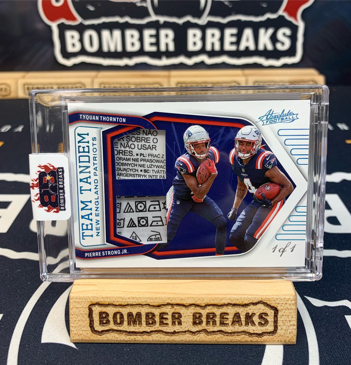 BomberBreaks's tweet photo. Double Laundry Tag 1/1 of Pierre Strong Jr & Tyquan Thornton pulled from our @paniniamerica Absolute Football breaks! π₯π₯
#boom #whodoyoucollect #rookie #oneofone #1of1 #newenglandpatriots #patriots #laundrytag #groupbreaks #nfl #thehobby #boxbreaks #casebreaks https://t.co/AVcGeXCcRE