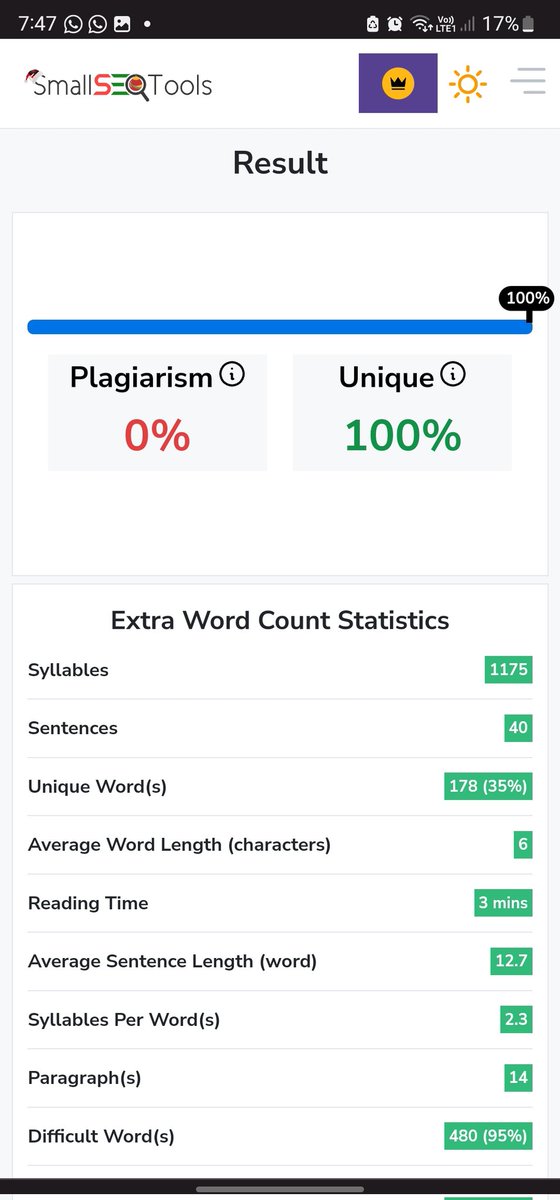 Iseng nyobain plagiarism checker dari artikel yang dibuat sama open AI, ternyata hasilnya 100% unique lho 😂

Gokil sih ini, beneran bisa dipake buat nugas kuliah 🤣