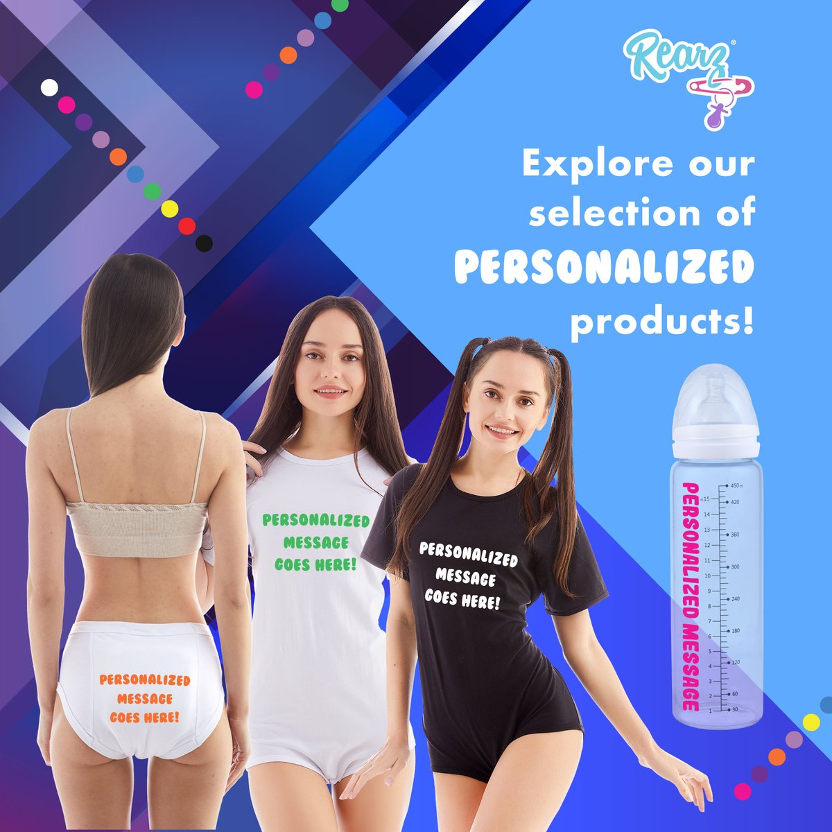 RearzInc's tweet photo. Explore our selection of personalized products! We have custom training pants, snapsuits &amp; bottles for a limited time.
Only at: https://t.co/VW8JYwnlqO

#rearzinc #rearz #customabdl #abdl #abdclothing #adultbaby #abdlbottle #snapsuit #adultonesie #adulttrainingpants #abdlclothing https://t.co/pdn2HVOunS