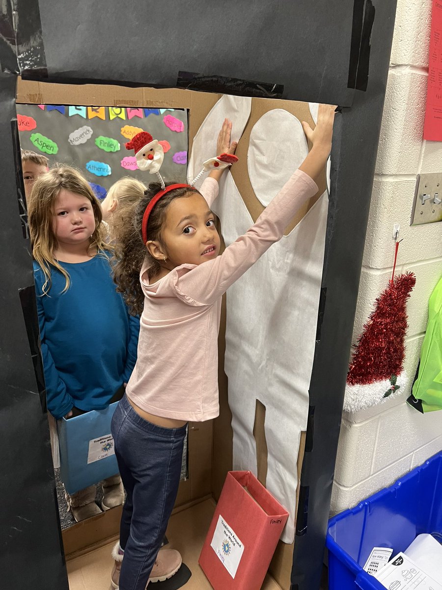 hartmankinder's tweet photo. The Kindergarten Holidays Around the World trip started today! Lines at the airport were long, but the flight was great. Stop 1: The Netherlands. We learned about Sinterklaas and got to try on some wooden shoes! https://t.co/NWHmdGoNsr