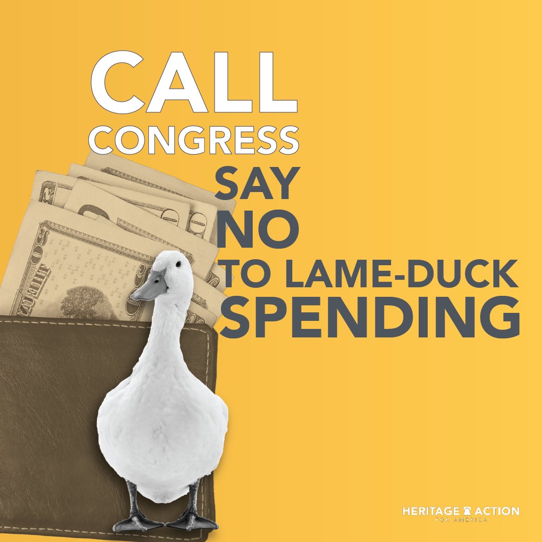 Heritage_Action's tweet photo. Democrats are trying to spend billions of YOUR taxpayer dollars, AFTER they’ve been voted out of office!

Call Congress and demand they STOP lame-duck legislating.⬇
https://t.co/UNge3XFdpd https://t.co/nlBd54s6Pt