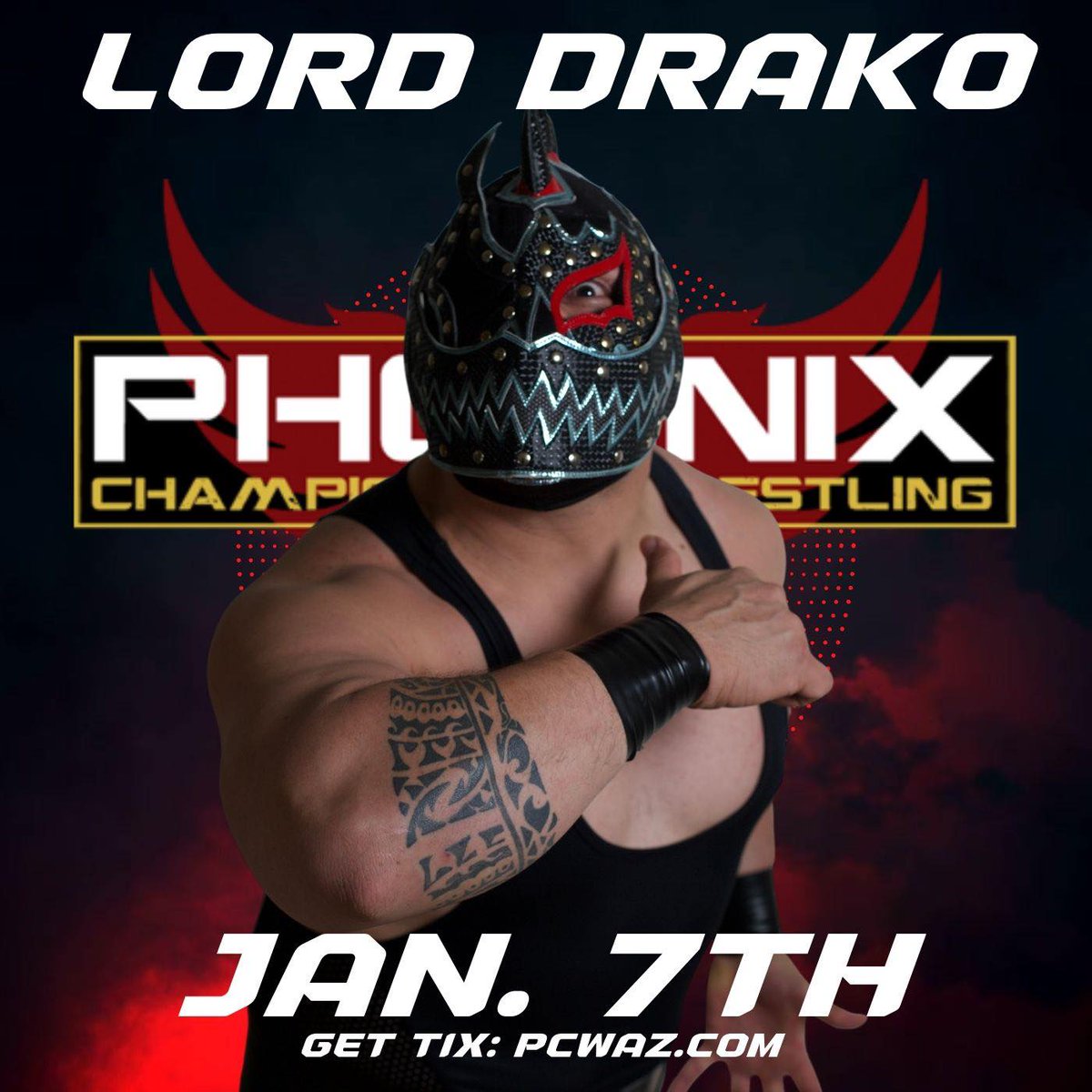 AZPromos1980's tweet photo. The field of 8 is set. In no particular order, LORD DRAKO, JOE GRAVES, CLAS, TOA LIONA, JON WOLFGANG, DOM VITALLI, REMY MARCEL, and MR. CLASSIC will all participate in the Heavyweight Title Tournament to crown the very first PCWAZ Heavyweight Champion! https://t.co/rGX5MyRpco