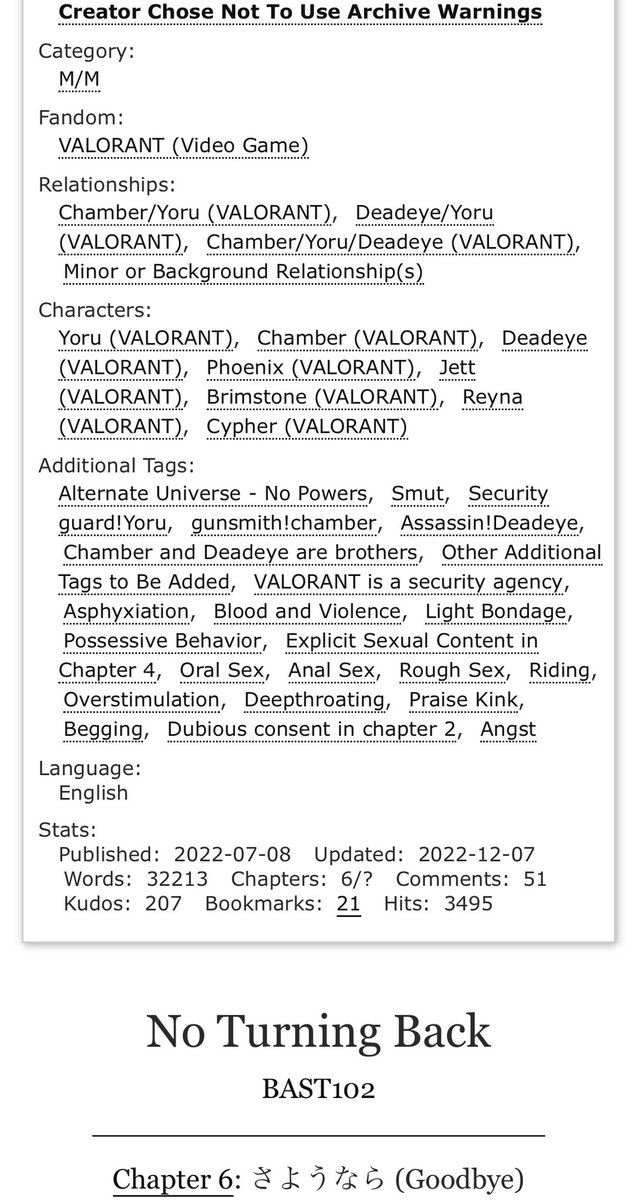 Bastion0000's tweet photo. I posted chapter 6 of my R18 Yomber/Deadrift fic ‘No Turning Back’. No smut this chapter, but I hope you enjoy! 😊
#yomber #deadrift
https://t.co/5ZEJ66ZHqz https://t.co/zl5dC4lnUM