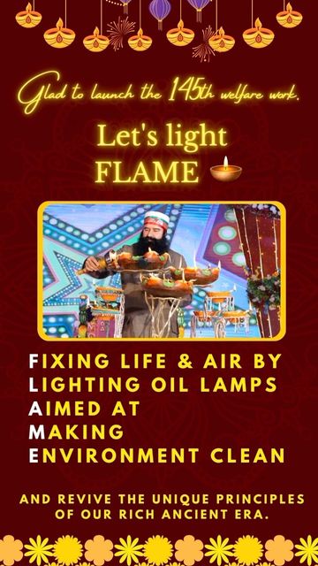 7February19801's tweet photo. Lighting a lamp is very important to purify our environment. In the recent online satsang done by Saint Gurmeet Ram Rahim Ji, everyone has been asked to light lamp in the morning and evening so that bacteria and viruses get eradicated from the house.
#FIAME Flame Campaign https://t.co/3TyID32HVm