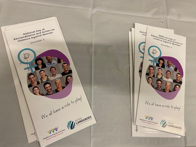 AcrossLanguage1's tweet photo. A huge thank you to all who came to our event this morning!!! We shared tips and resources, remembered women who have lost their lives to GBV and created loving messages of hope.
#EndWomanAbuse #StopGenderBasedViolence #GBV #OCASI #ALCommunity #IRCNFF https://t.co/czLIrW52ZA