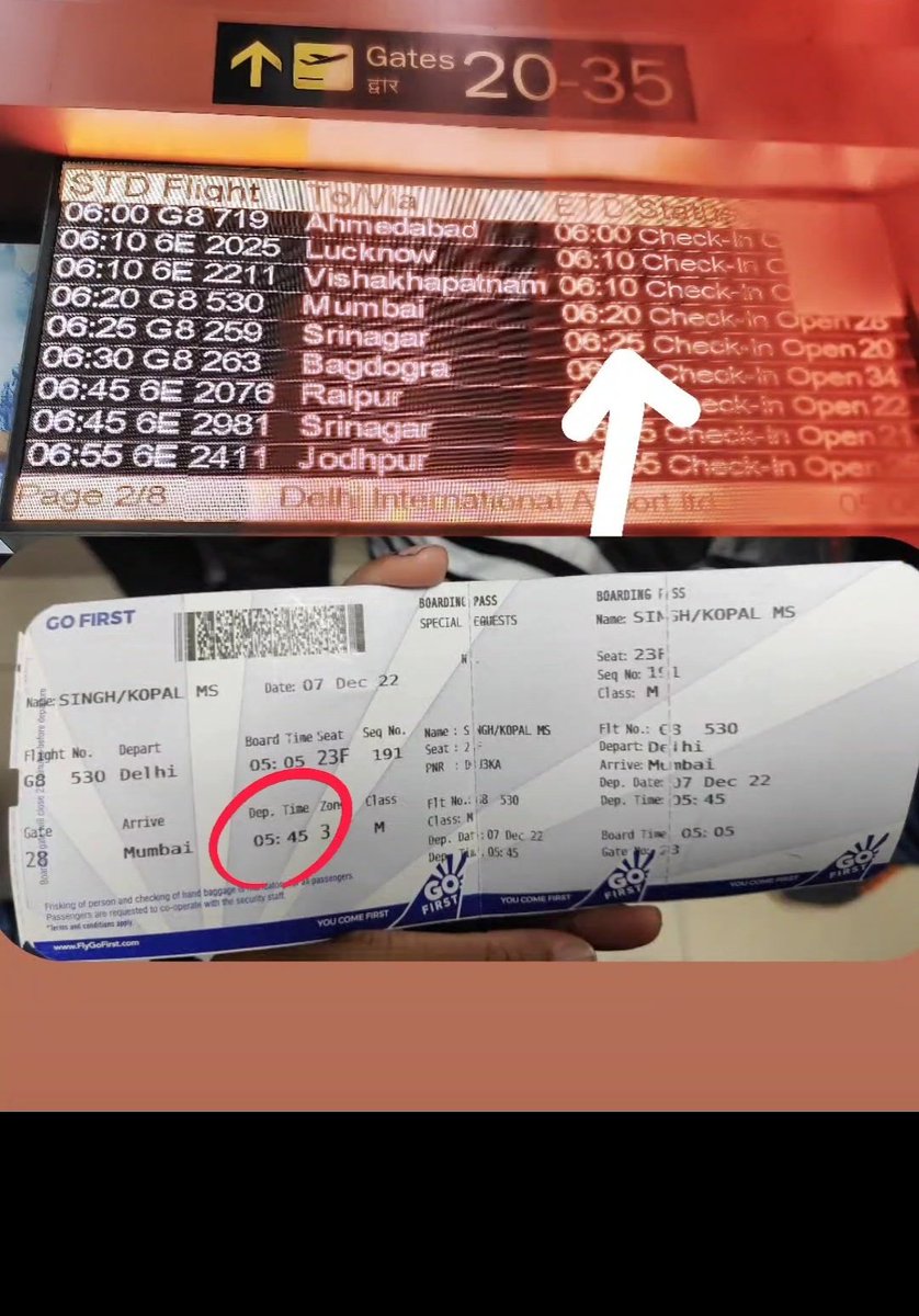 KopalSingh21's tweet photo. Beautiful technical glitch ! And 15 people missing the flight cz of this glitch ! Extremely rude and non helping staff ! Yelling at passengers! Making people go round the airport ! 
@GoFirstairways  look into your glitches and services ! 
Extremely poor ! 

#gofirstshit #gofirst https://t.co/cC2WggQkuz