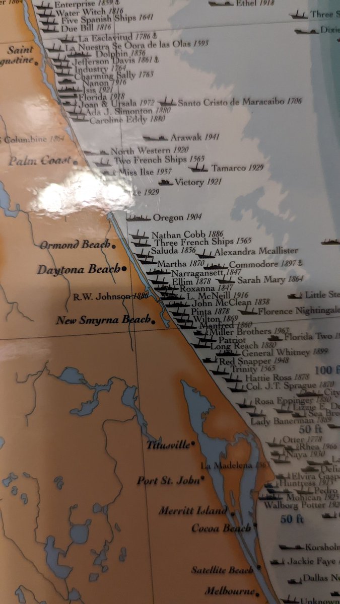 beachlife0001's tweet photo. @clairemetzwesh This is a map I have on my wall of Shipwrecks of Florida.  Very interesting 🤔🧐 https://t.co/LW9mFWkgxF