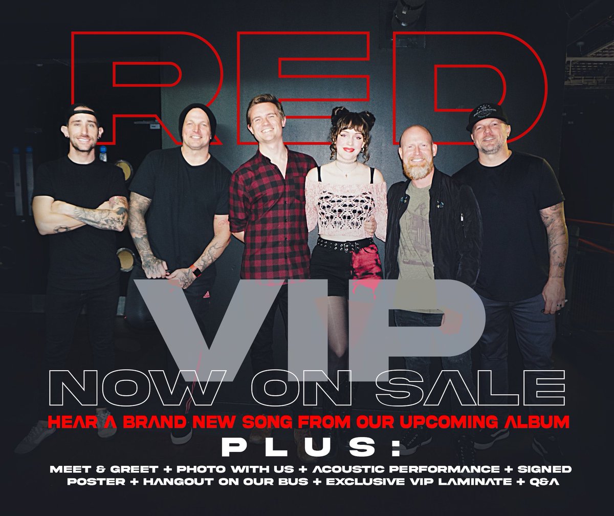 VIP TIX to our upcoming tour with Alter Bridge and MammothWVH are now on sale. Get yours at thebandRED.com/tour-dates

Can’t wait to meet you.
