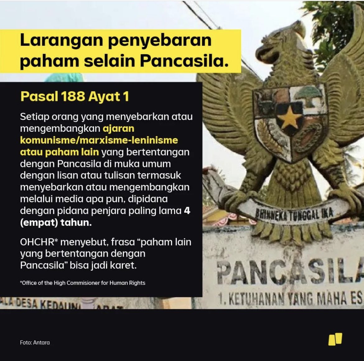 Salah satu pasal di KUHP baru tentang larangan menyebarkan paham SELAIN Pancasila.

Tapi hanya menyebut KOMUNISME. Tak menyebut KAPITALISME. Ideologi yang juga bertentangan dengan Pancasila, tapi dianut, diamalkan, disembah dan menjadi landasan ekonomi NKRI.

Munafik. Hipokrit.