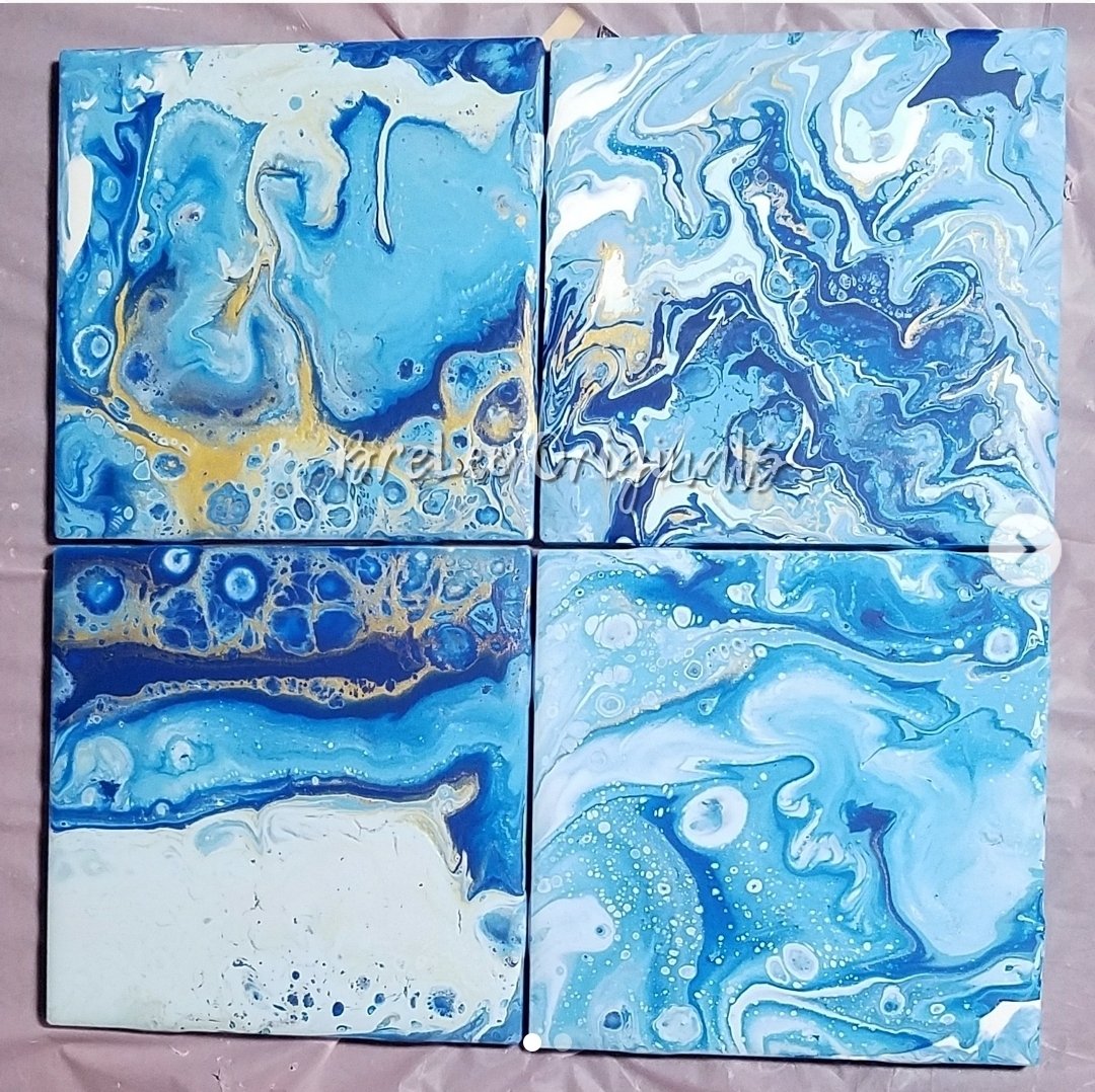 BreLStephens's tweet photo. WATER &amp; ICE
Acrylic on tile
4" x 4"
Set of 4

*Can be made into coasters

#winter #winterwonderland #pourpainting #h2o #ice #tile #tileart  #tileartist #tileartwork #abstractart #abstract #acrylic #acrylicpainting #coffee #coffeecoaster #coaster #coasterset #snow #snowscape https://t.co/1UrlRsDMtg