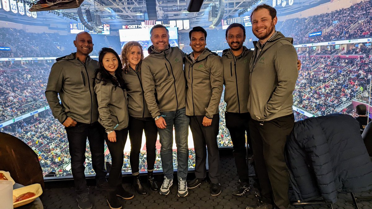 PictureHealthAI's tweet photo. First team holiday party with new swag @cavs game #BeatLA #LetEmKnow https://t.co/s20np8D7NS