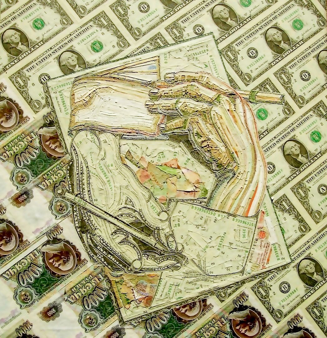 ckarlwilde's tweet photo. Free Trade Agreement by Mark Wagner and CK Wilde, currency collage #freetradeagreement #ckwilde #currency #cash #collage #money #moneyart #moneycollage #currencycollage #markwagnerinc #markwagner https://t.co/6yGPu9OZxB