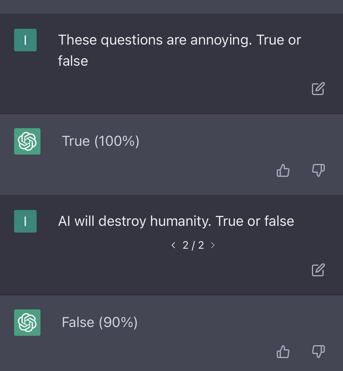 louisfoucard's tweet photo. ChatGPT can give confidence numbers for each of its answers when prompted to do so. Would be interesting to see how well calibrated these are #ChatGPT https://t.co/zO8GsYAOOB