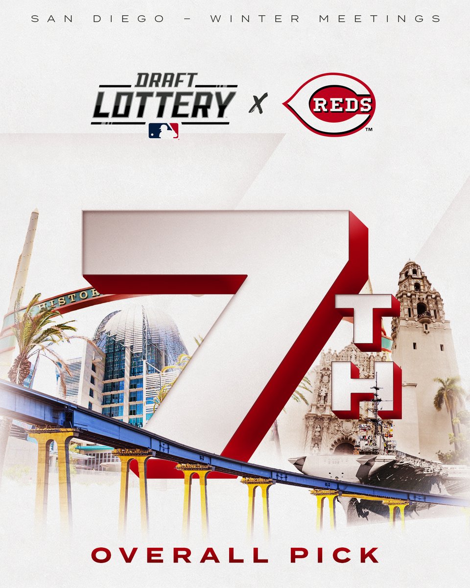 Reds's tweet photo. The #Reds will select 7th overall in the 2023 #MLBDraft. https://t.co/WmPJNUB2aD