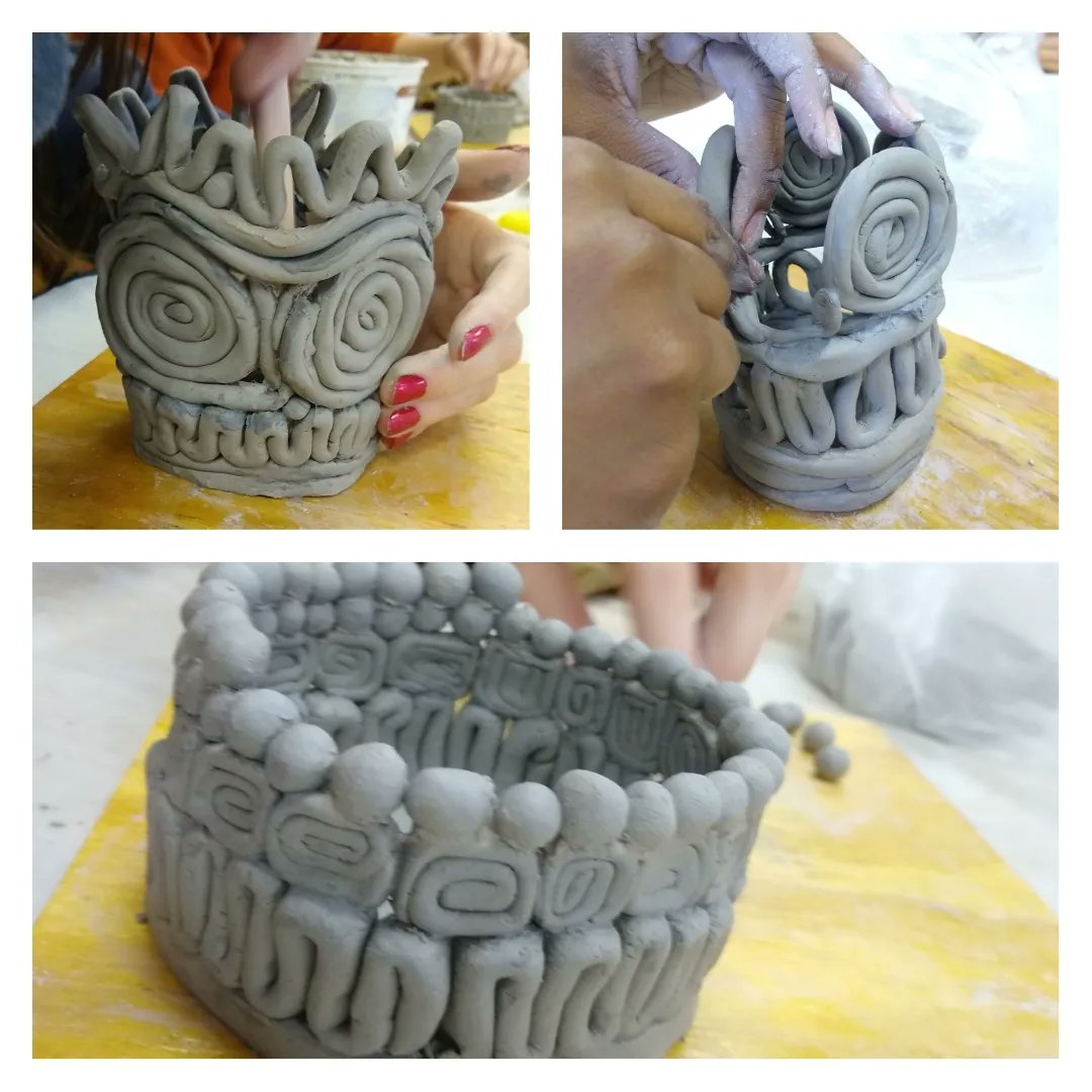 arttchr_Bert's tweet photo. Pinch pots are wrapping up, so now it's time for students to impress us all with some very creative coil pots! #wearetruman #staytru https://t.co/mW1yD6eQnQ