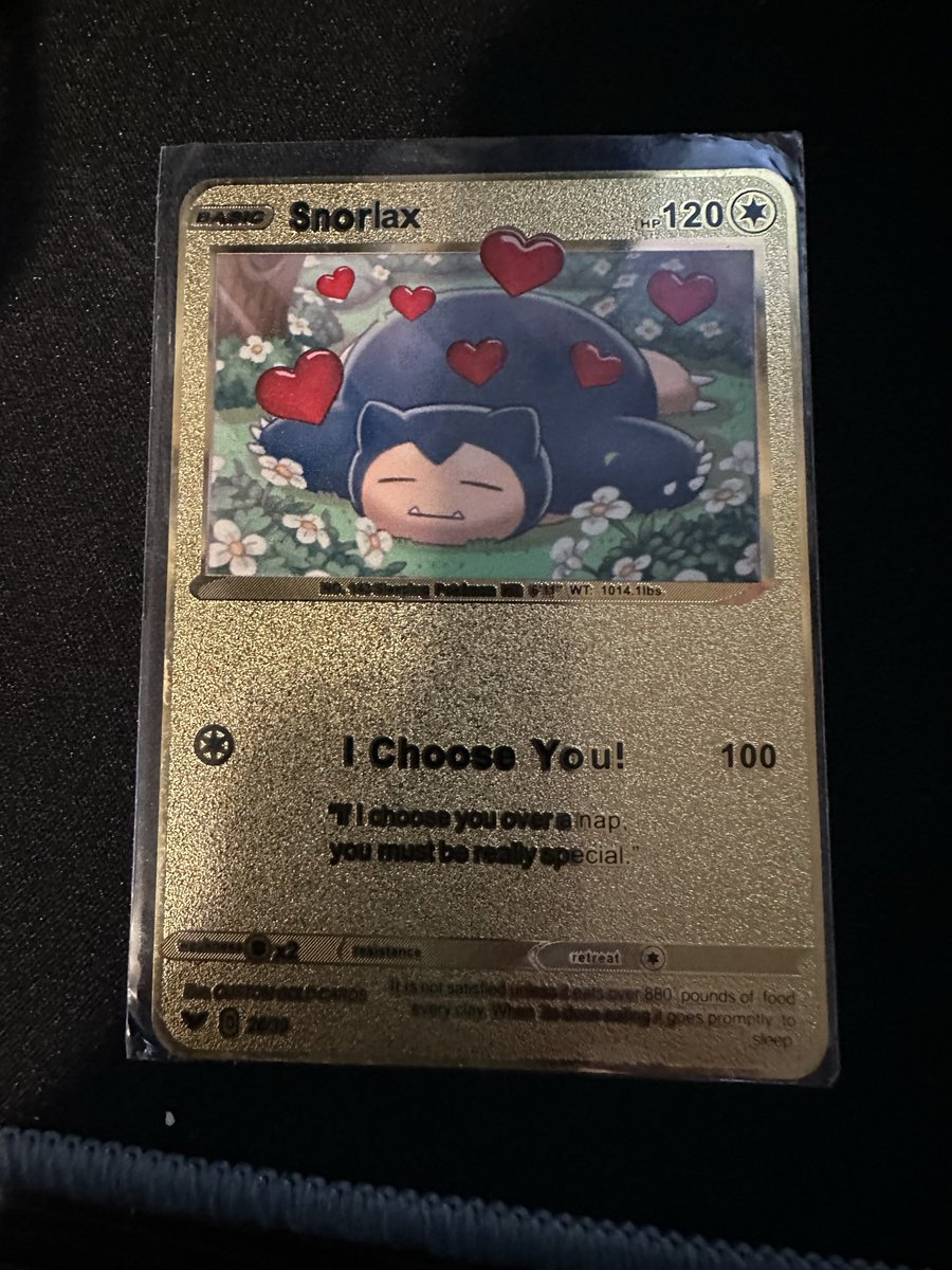 “I choose you over a nap, you must be really special.” <a href="/ayowena/">Wena</a> got me a gold Snorlax Pokémon card! 😍 It’s my fave Pokémon ever. Thank you! I love it!