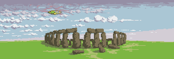 pixelartDave's tweet photo. #pixelart #MysticRuins #henge of stone for #pixel_dailies @Pixel_Dailies https://t.co/KnR857G6La