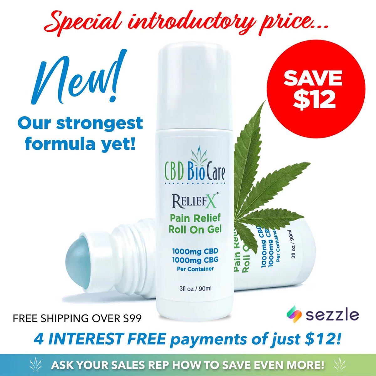 CBD4Relief's tweet photo. ReliefX® #PainRelief Roll On Gel with 1000mg #CBD and 1000mg #CBG!

These #cannabinoids have super powers! Roll pain away with this clear gel

Also contains #BioPerine® to improve absorption
 
SHOP-https://t.co/DFtWw6NMtk

#GiftCards available! $10, $25, $50 or $100!

#CBDrollon https://t.co/8WMfQcBfg6