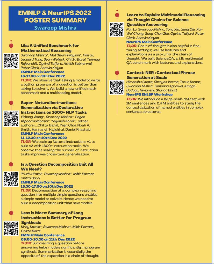 Excited about EMNLP 2022 in-person this week! 
Here's the summary of my posters (thanks to all my collaborators). Please DM if you have any question or just want to chat.
#EMNLP2022 #NLProc