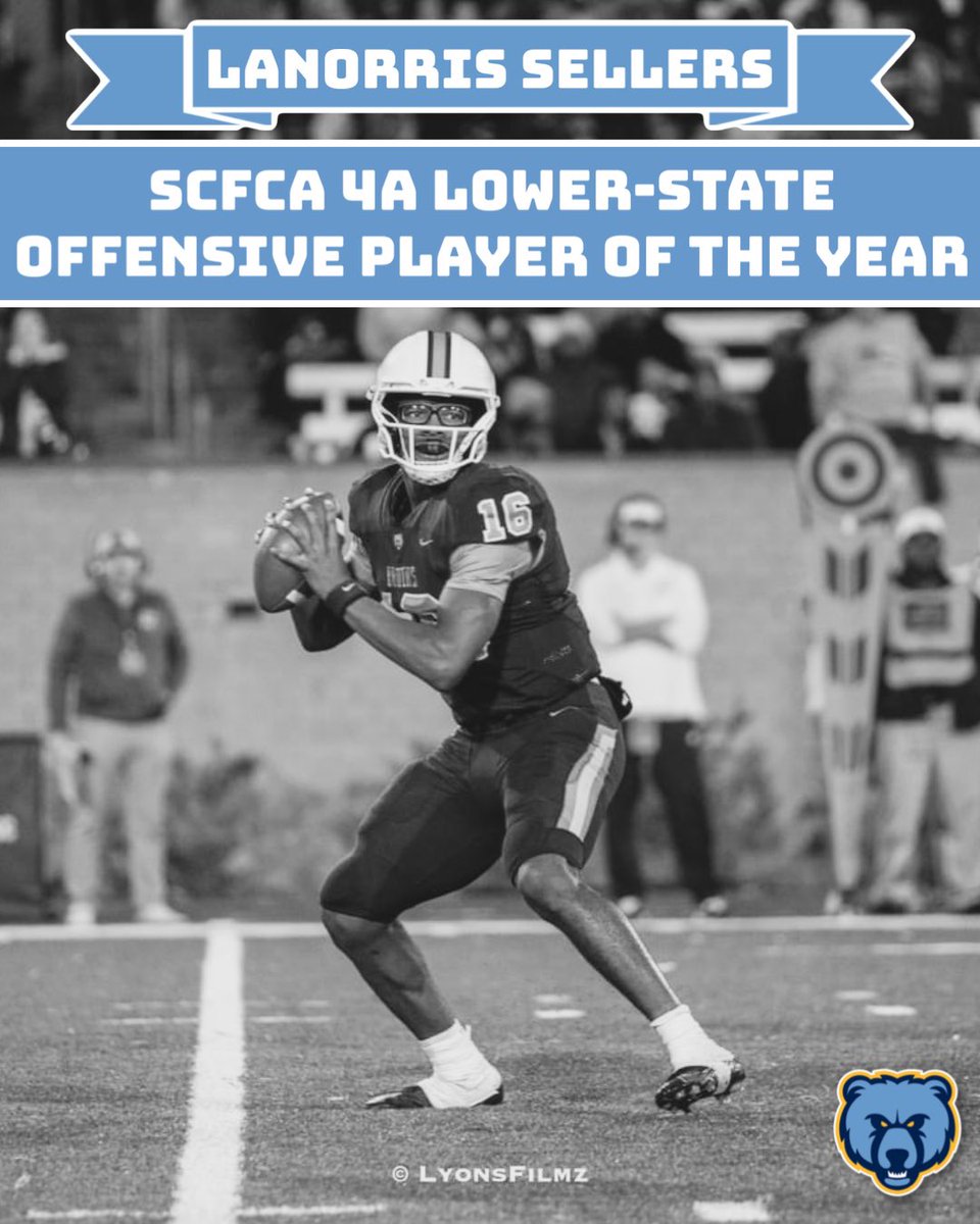 LaNorris Sellers has been named the SCFCA 4A Lower State Offensive Player of the Year! 

📸: @LyonsFilmz