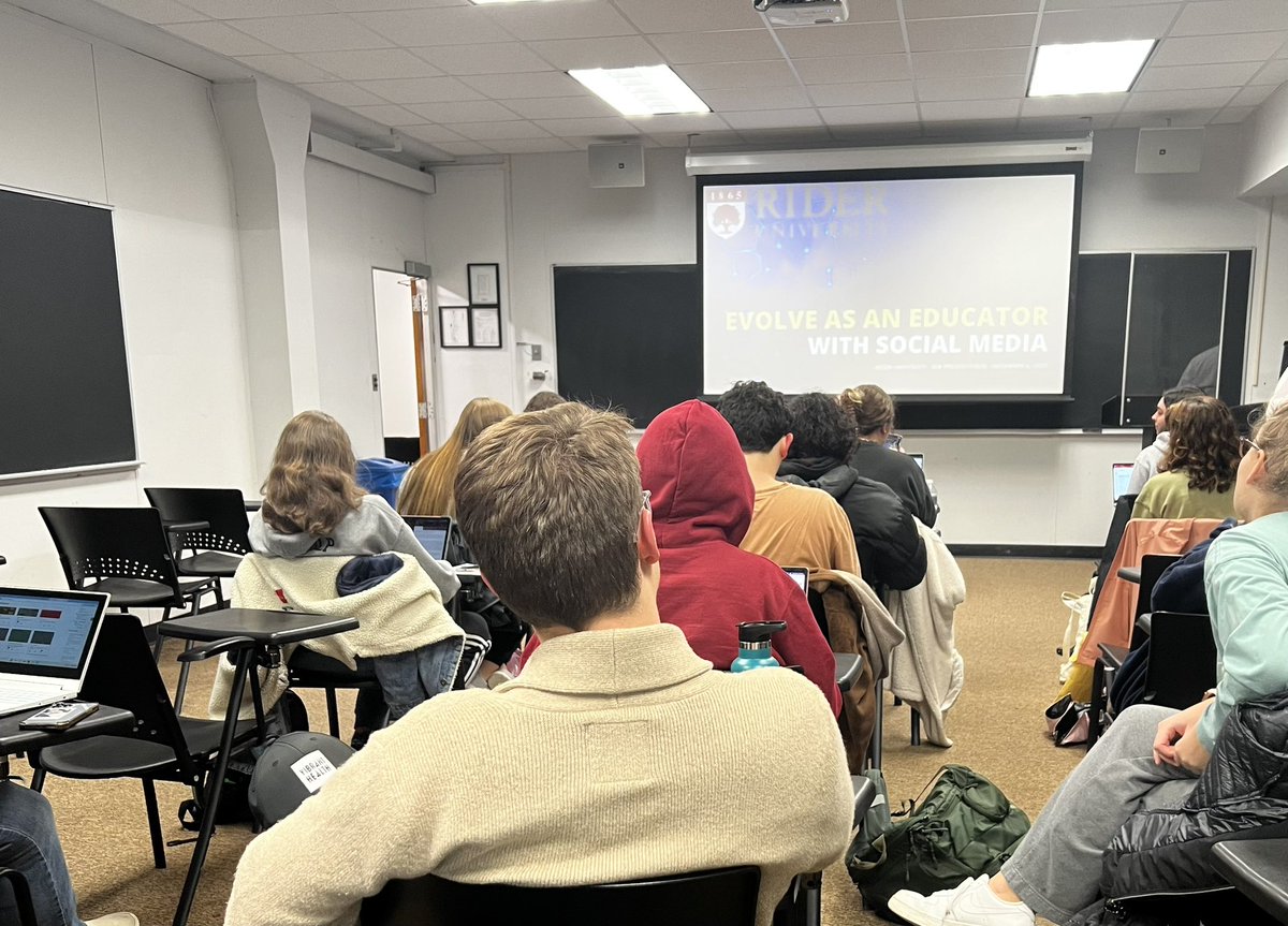 ScottRRocco's tweet photo. Enjoyed presenting to @RiderU_SEA w/ @bradmcurrie about evolving as an educator through social media! 

@RiderCEHS @RiderUniversity https://t.co/ZLdSdiyReh