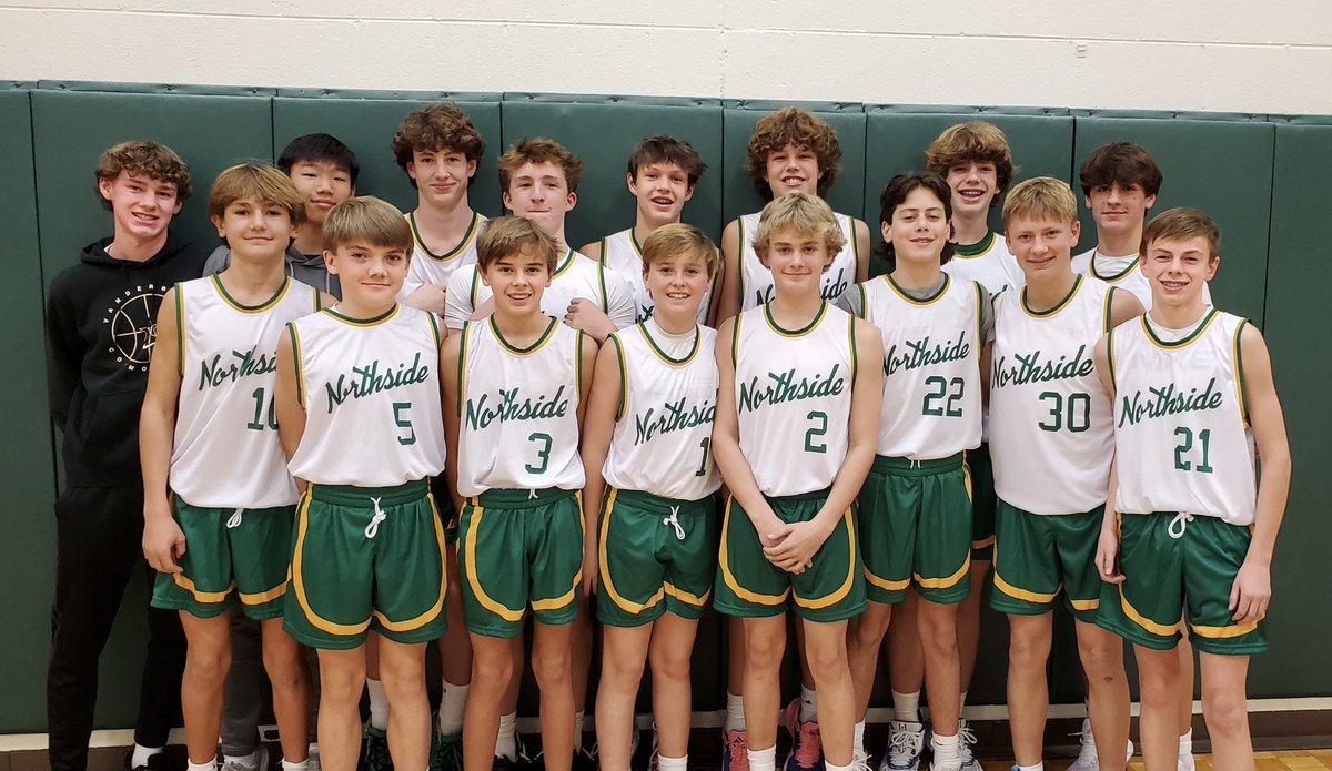 wcsBMSbh's tweet photo. The basketball teams are representing the Northside retro jerseys! Mr. Myers is even repping his vintage 1986 Northside football jacket! @wcsBMS #50thanniversary https://t.co/r5cRHbLLgN
