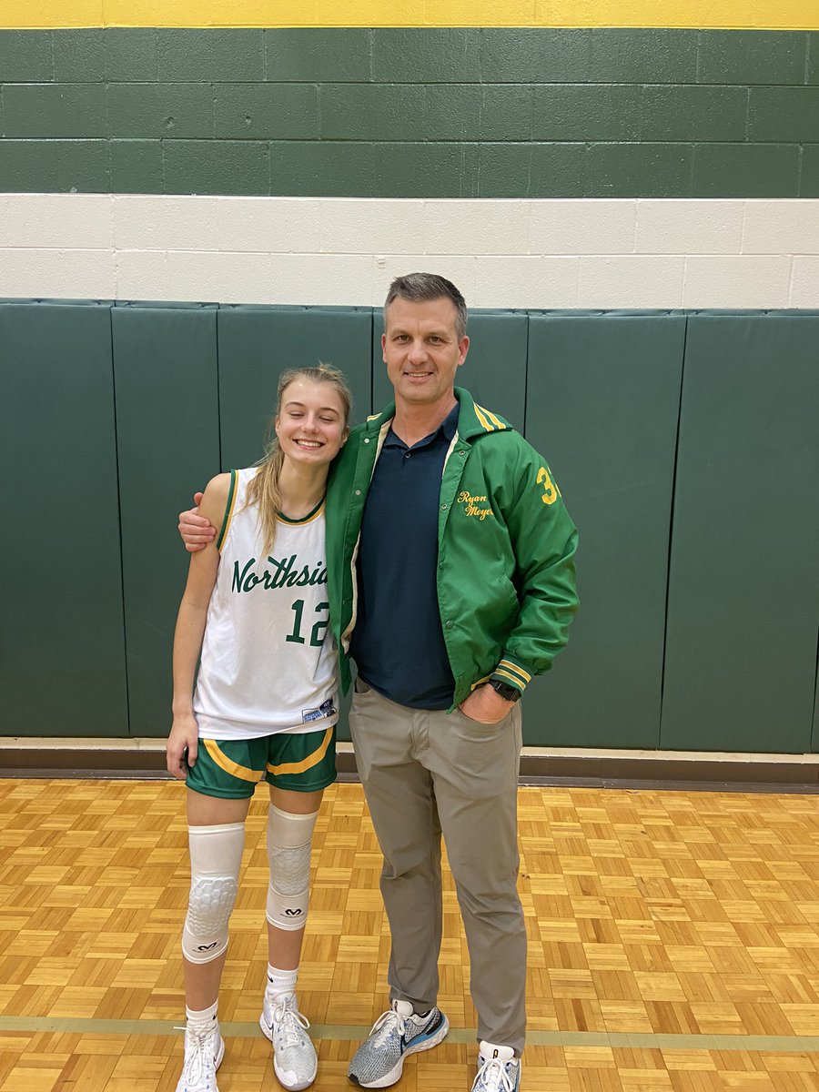 wcsBMSbh's tweet photo. The basketball teams are representing the Northside retro jerseys! Mr. Myers is even repping his vintage 1986 Northside football jacket! @wcsBMS #50thanniversary https://t.co/r5cRHbLLgN