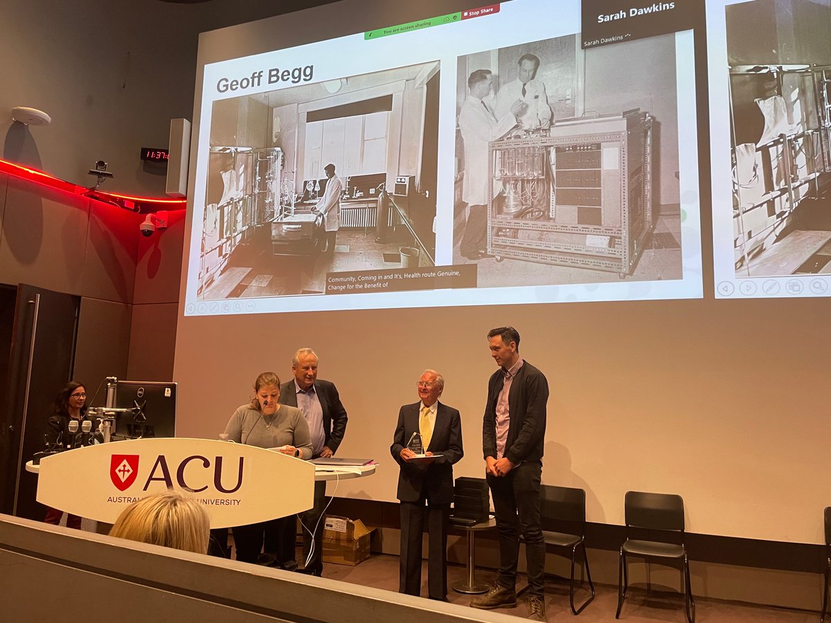WCrismani's tweet photo. Congratulations to Dr Michael Sharp, @SharpScientist, on receiving an inaugural Geoff Begg award (SVI’s staff awards) for doing so much for @SVIResearch culture: postdoc society, seminar series and of course captain coach of the footy team! 🥳
Shout out to the other winners too! https://t.co/qC0fcBKndd