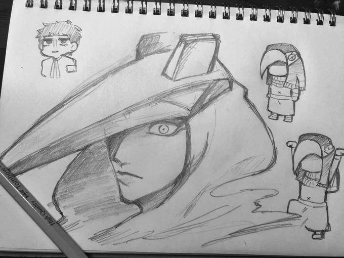 顔手癖で強く描き過ぎたしホルスくん添えるか!て描いたらホルスに煽られてキレる叔父様になっちゃった…(後で消す) 