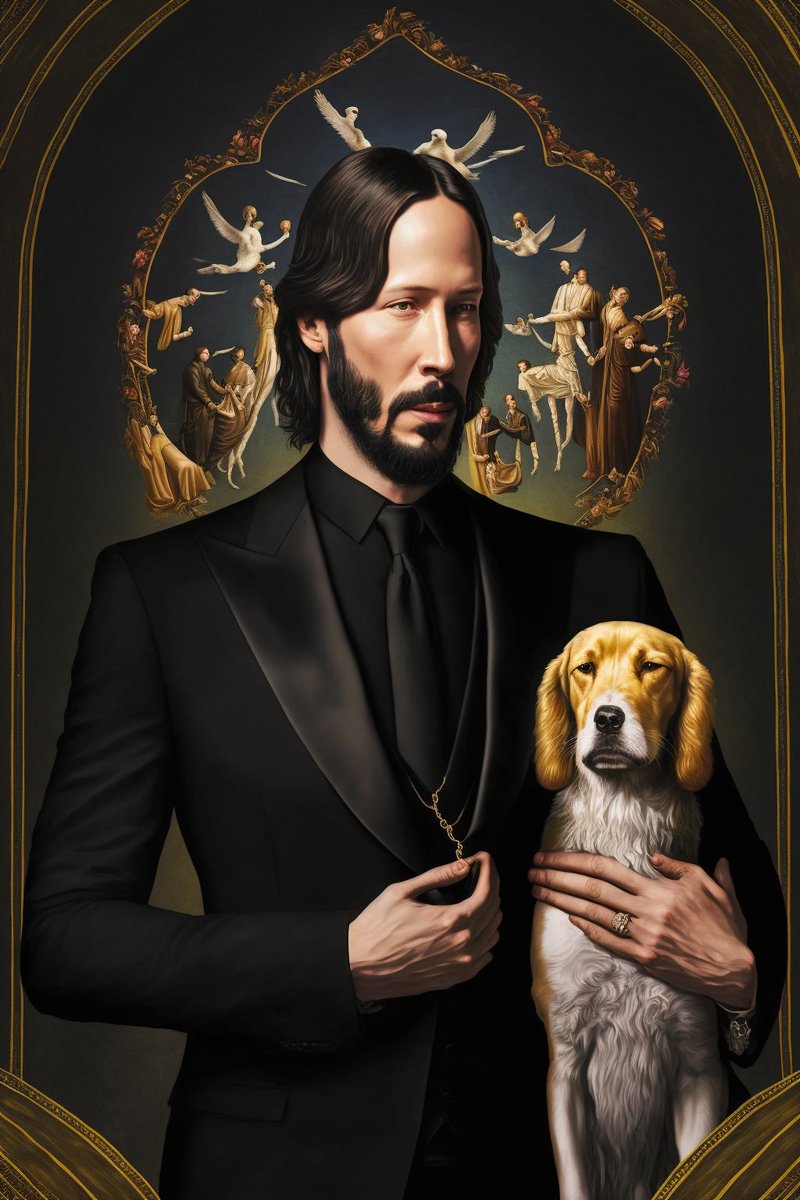 WeMakeDogs's tweet photo. John Wick - Patron Saint of Puppers
#Wemakedogs #dogs #dogsoftwitter #midjourney #aiartcommunity https://t.co/WzePehHNXD