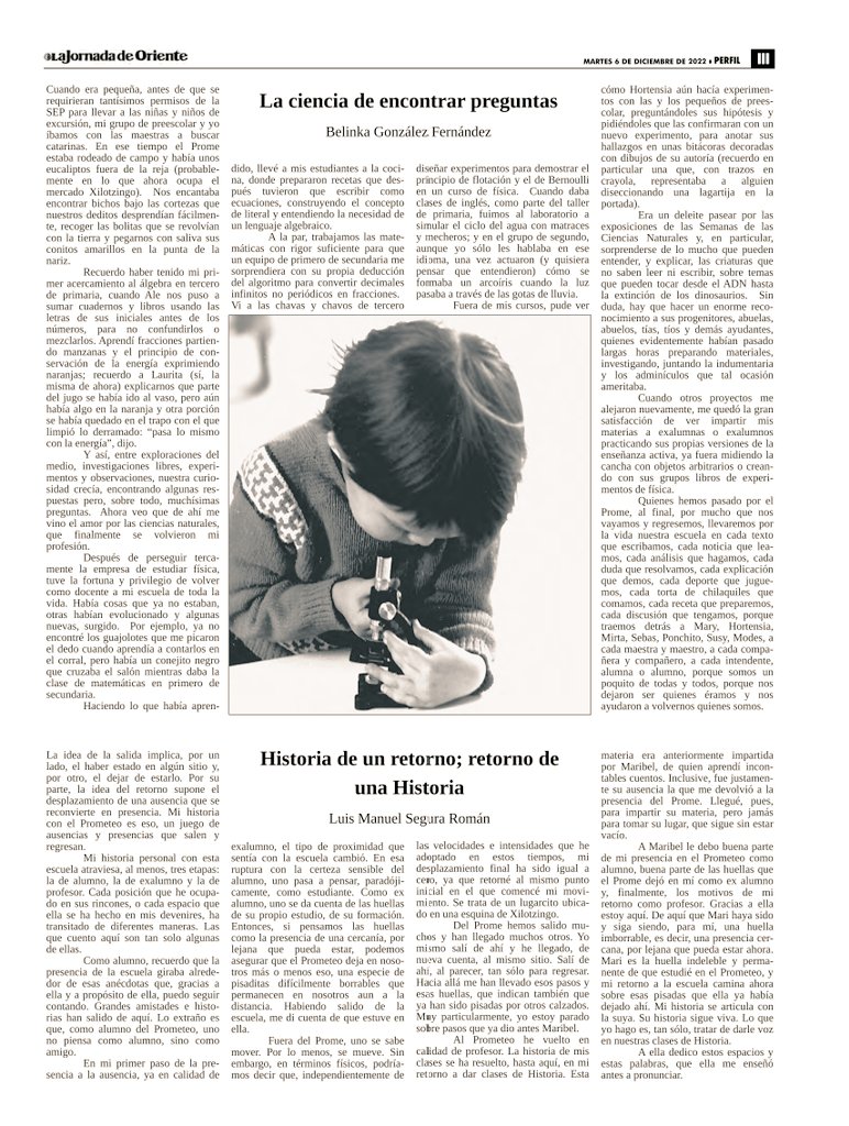 PrometeoPuebla's tweet photo. Perfil de @JornadaOriente dedicado a los 50 años del @PrometeoPuebla 🤩
Textos de Aurelio Fernández, Juan Sebastián Gatti, Belinka González, Luis Manuel Segura,  Paula Carrizosa... https://t.co/FsnRGrRmGD