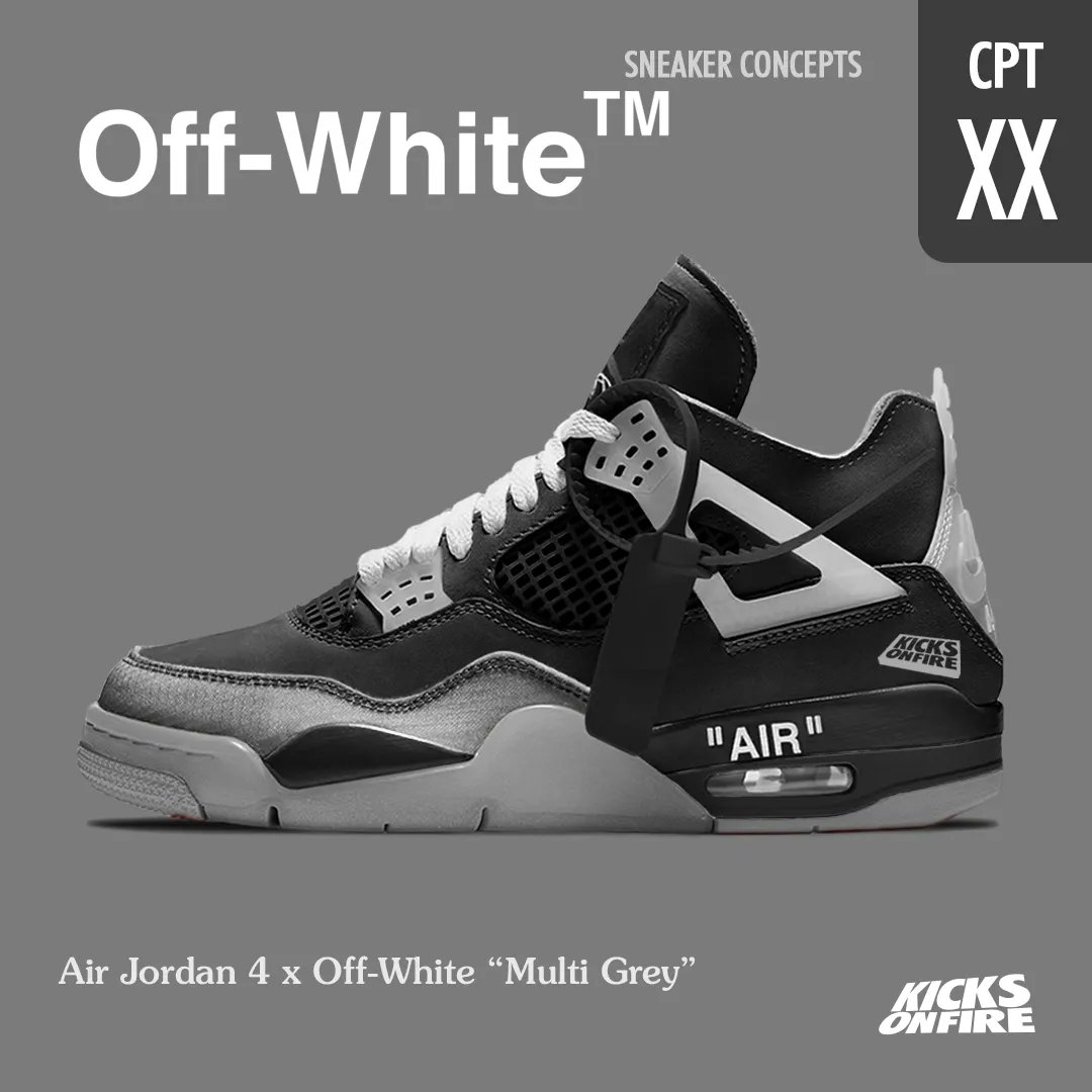 KicksOnFire on X: SNEAKER CONCEPTS: Air Jordan 4 x Off-White “Multi Grey”  🕸️🕷️  / X