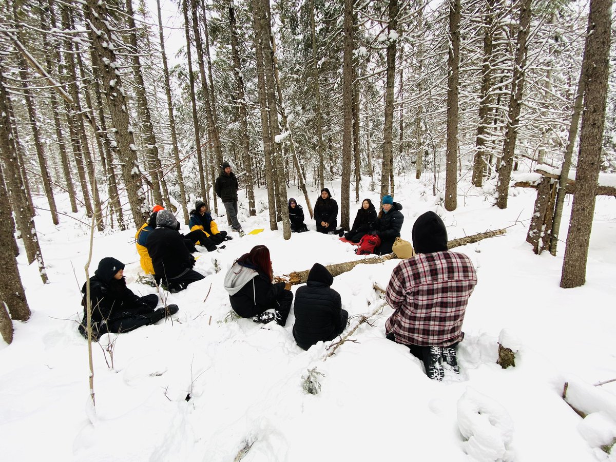 LisaMactbay's tweet photo. KZ Lodge students thriving out at Kingfisher! Not just when the sun is shining and the breeze is warm, but in all weather🥶 Grateful for the privilege of being there with them - it’s the best feeling when you get to see them achieve their goal! @HammarskjoldP #learningfromtheland https://t.co/hwosWo86mx
