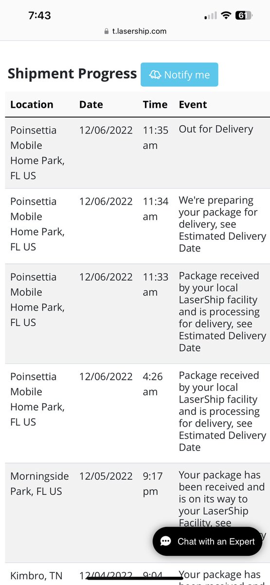 OffensiveOwl's tweet photo. @lasership Why is my delivery making a pit stop at a mobile home park? Y’all better not get any meth on my baby’s Christmas gift! 😡 I call shenanigans! https://t.co/McYwLKsKfj