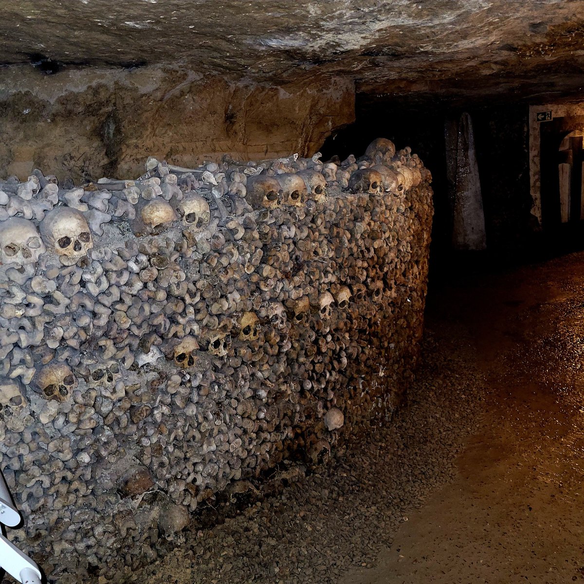 FraterMabus's tweet photo. Pictures I took Catacombs of Paris this year. (2022) #CatacombsofParis Turns out it's not funny to play #halloweenmoviesoundtrack loudly on cell phone when in the deepest darkest corners of it's depths with fellow travelers. #NoteToSelf https://t.co/nSkKK1CnOm