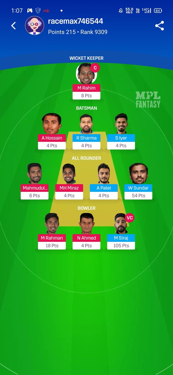 Devendersheo's tweet photo. MPL khenle walo dekho kaise points koi earn karta aur count M Rahman Me add kiye jaate 🙏🙏 https://t.co/x60bIiLCAx