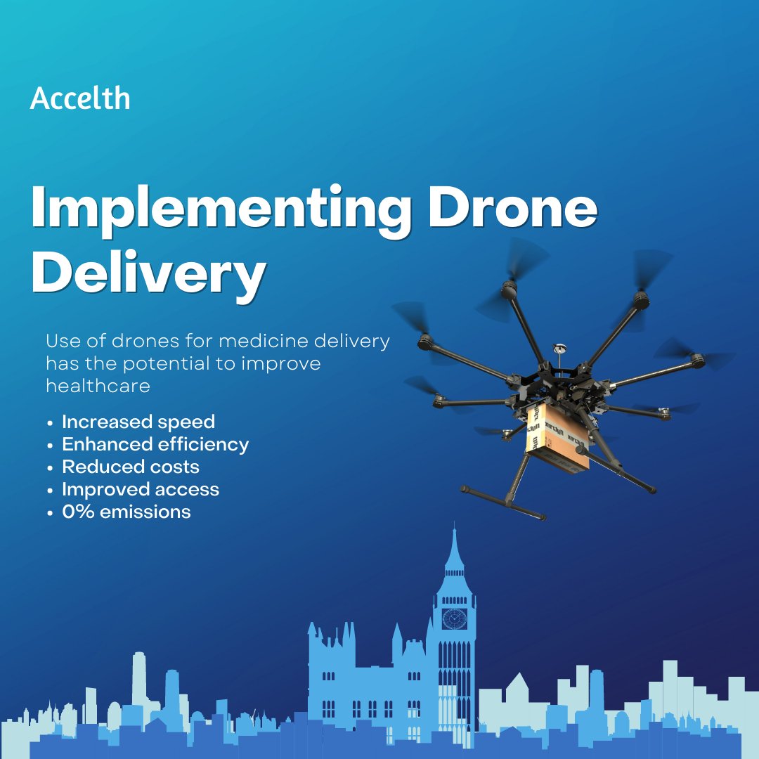 accelth's tweet photo. #Drones improve medicine delivery #efficiency, #speed, and access to #remoteareas! Using drones for medicine delivery can improve healthcare outcomes by ensuring that patients have access to the medical supplies they need when they need them.
#accelth #medicine #transportation https://t.co/qTNf0DQKTG
